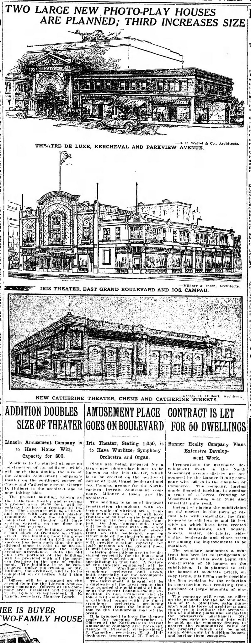 Catherine Theatre - Mar 19 1916 Article